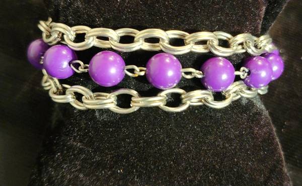 Paparazzi Ethereal Etiquette Purple Stone Silver Tone Bracelet 1