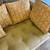 Vintage upholstered tufted sofa with throw back pillows 4 thumbnail