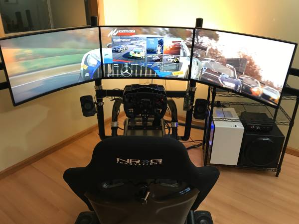 Complete Turnkey Sim Racing Rig – Trak Racer, Fanatec, 3xMonitors 1