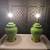 Mid Century Green and Brass Lamps by Paul Hanson $60 each 10 thumbnail