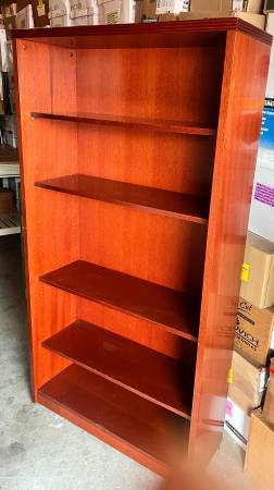 Cherry Wood Bookshelf w/4-Adjustable Shelves 1