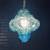 Pair of Vintage Turquoise Bubble Glass & Gilt-Metal Pendant Lantern Li 3 thumbnail