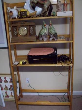 Wood 3-shelf Ladder 3-shelf Ladder Bookcasse with Open Back 1