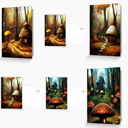 🍄 Mushroom House in Enchanted Forest series 1-3 Prints 1