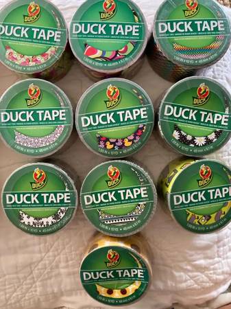 Lot of 10 Rolls Colorful Duck Tape- New! 1