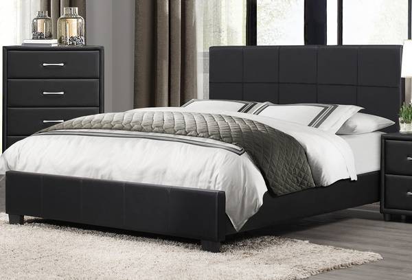Lorenzi black queen platform bed 1