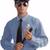 Halloween Costume Police Jacket (2XL) Hat Badge Glasses Billy Club 2 thumbnail