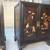 Pair of Antique Asian Rosewood black lacquer bone inlay side cabinets 13 thumbnail