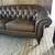 Ralph Lauren Genuine Leather Loveseat & Armchair Brown Tufted Set 6 thumbnail