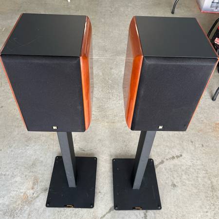 KEF RDM ONE made in England bookshelf speakers + Target stands 1