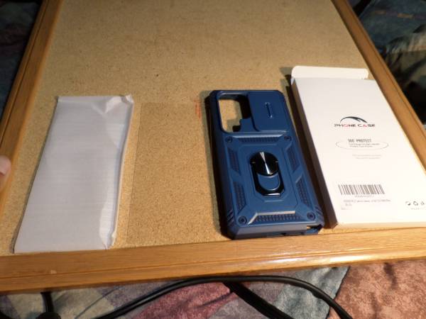 Protector azul+2 vidrios templados transparentes samsung S25 ultra 1