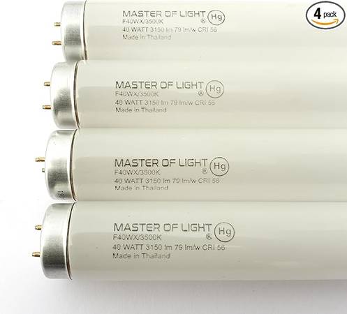 NEW 4 PACK 40 WATT 4' FLUORENSENT BULBS 1
