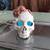 Ceramic Human Skull With Mouse  Lighted  Halloween Decoration 1 thumbnail