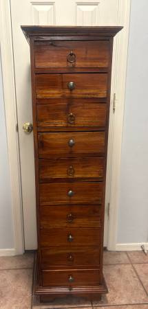 Solid Cherry Wood Tall 54.5" Cabinet w/ 10 Drawers 1