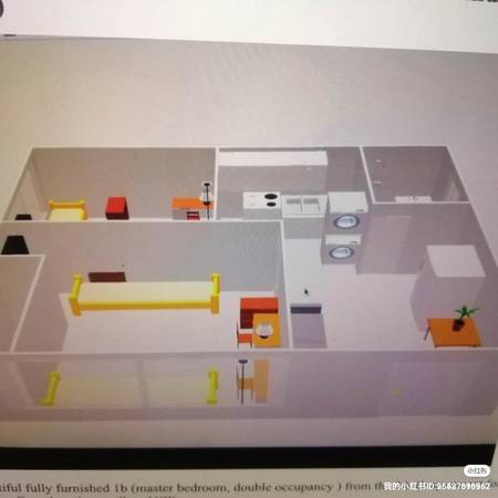 Walk to UCB furnished 2B1B master bedrooom  in unit laundry 1