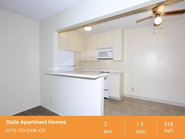 $2,959 / 2br - 918ft2 - Instalaciones de lavandería, Patio interior, Ventilador de techo, Termostato electrónico (San Diego)63663837604227124