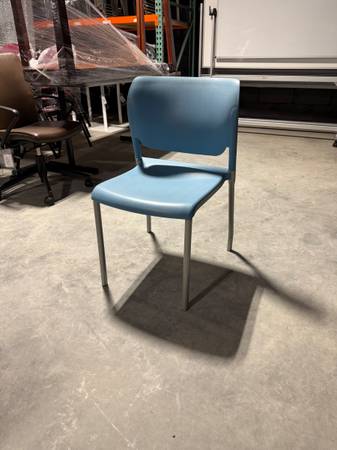SitOnIt Rio Thick Back Stacking Chair - Blue 1