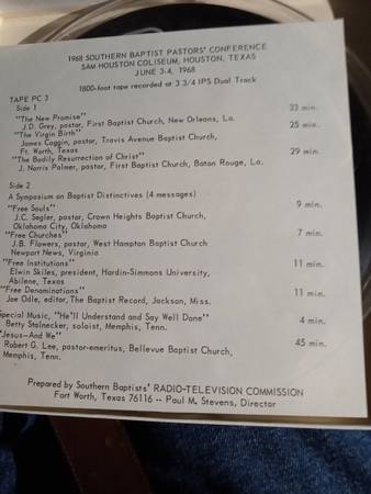 Cinta baptista de Houston 1968 super rara - $900 (Central IL)62918311538946122
