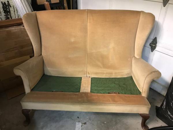 Winged Loveseat "Parker Knoll" frame for reupholstery, MidCentury 1