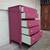 Delivery Is Available Vintage Solid Wood Johnson Pink Chest With 5 Storage Drawe 10 thumbnail
