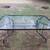 4.5 ft JORDAN BROWN round glass top aluminum patio table, quality 4 thumbnail