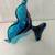 Viking Epic Drape 3 Toed Blue Glass Compote 11 thumbnail