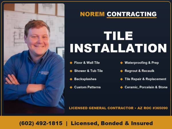 Tile Installation Contractor - Showers, Floors, Backsplashes, Walls 1