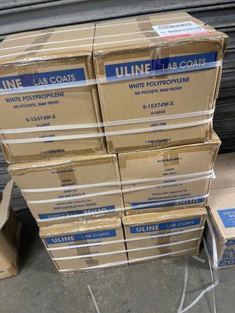 6 Cases ULINE Lab Coats XL 2XL 3XL 1