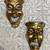Vintage Solid Brass Theater Masks - Comedy & Tragedy 2 thumbnail