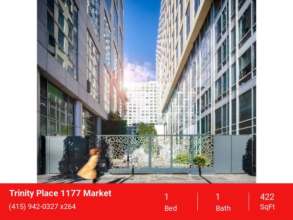 $2,530 / 1br - 422ft2 - Garage, Door Attendant, Covered Parking, Public Transportation (downtown / civic / van ness)63873333964801122
