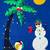 NWT Christmas Sweater XL, Blue with Party Snowman & Palm Tree Scene 2 thumbnail