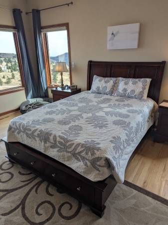Queen Platform Bed Frame with 2 Storage Drawers 1