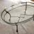 Custom-made Wrought Iron Coffee Table with Oval Glass Top 1 thumbnail
