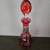 Bohemian Ruby Red Cranberry Crystal Cordial Wine Decanter Genie Bottle 2 thumbnail