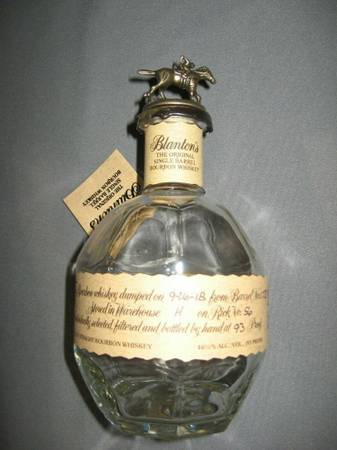 Empty Blanton Bourbon Bottles with tops 1