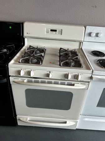GE profile gas stove range tan 1