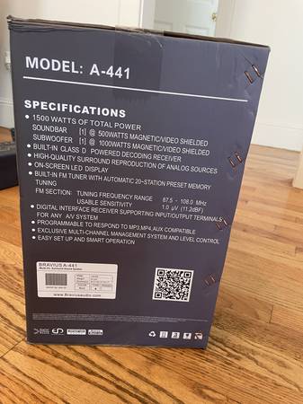 Bravius A-441 Home Theater System - $2,00063470826712577123