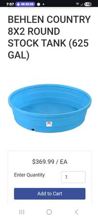 Blue livestock tank 1