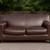 DISCOUNTED PRICE FOR TODAY brown leather loveseat in Great Condition 1 thumbnail