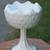 Vintage Footed Crimped Vase in Quilted Duette Milkglass- Indiana Glass 1 thumbnail