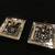Vintage Square pierced earrings w/ filigree silver design 4 thumbnail