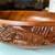Polynesia carved wood bowl set, tropical hut and mountain motif. 7 thumbnail
