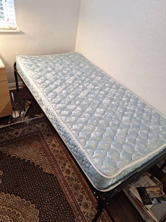Metal twin bed and mattress 1