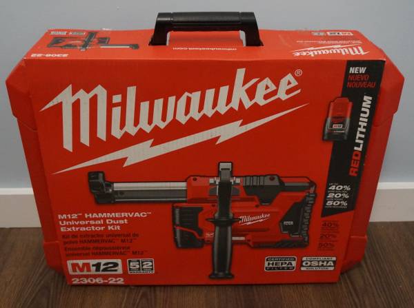 New! Milwaukee M12 HAMMERVAC Universal Dust Extractor (2306-22) 1