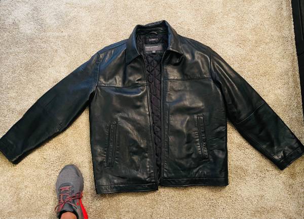 PERRY ELLIS PORTFOLIO 黒 レザージャケット Amazon.com: Perry Ellis Leather Jacket for Men Classic Zip