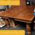 Antique Burled Oak Pedestal Table on wheels with 4 leafs 2 thumbnail