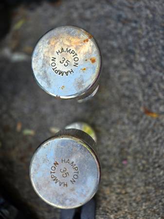 Pair of hampton thirty five pound chrome dumbbells 1