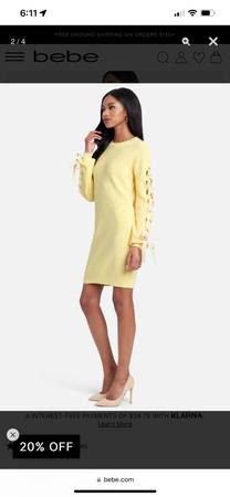 Bebe Lace-up Sleeve Shift Dress (S, NWT, Sold-Out) - $2063471267057539123