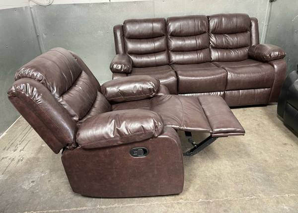 Espresso Sofa Loveseat Chair. 1