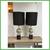 Maison Barbier Style Chrome + Marble Table Lamps, Pair 2 thumbnail